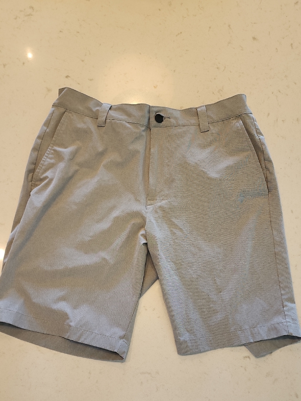 Banana Republic Light Grey Flat-Front Chino Shorts